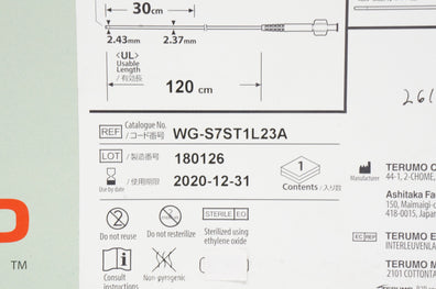 Terumo WG-S7ST1L23A  R2P SlenGuide Guiding Cath. 7Fr x 120cm (x)